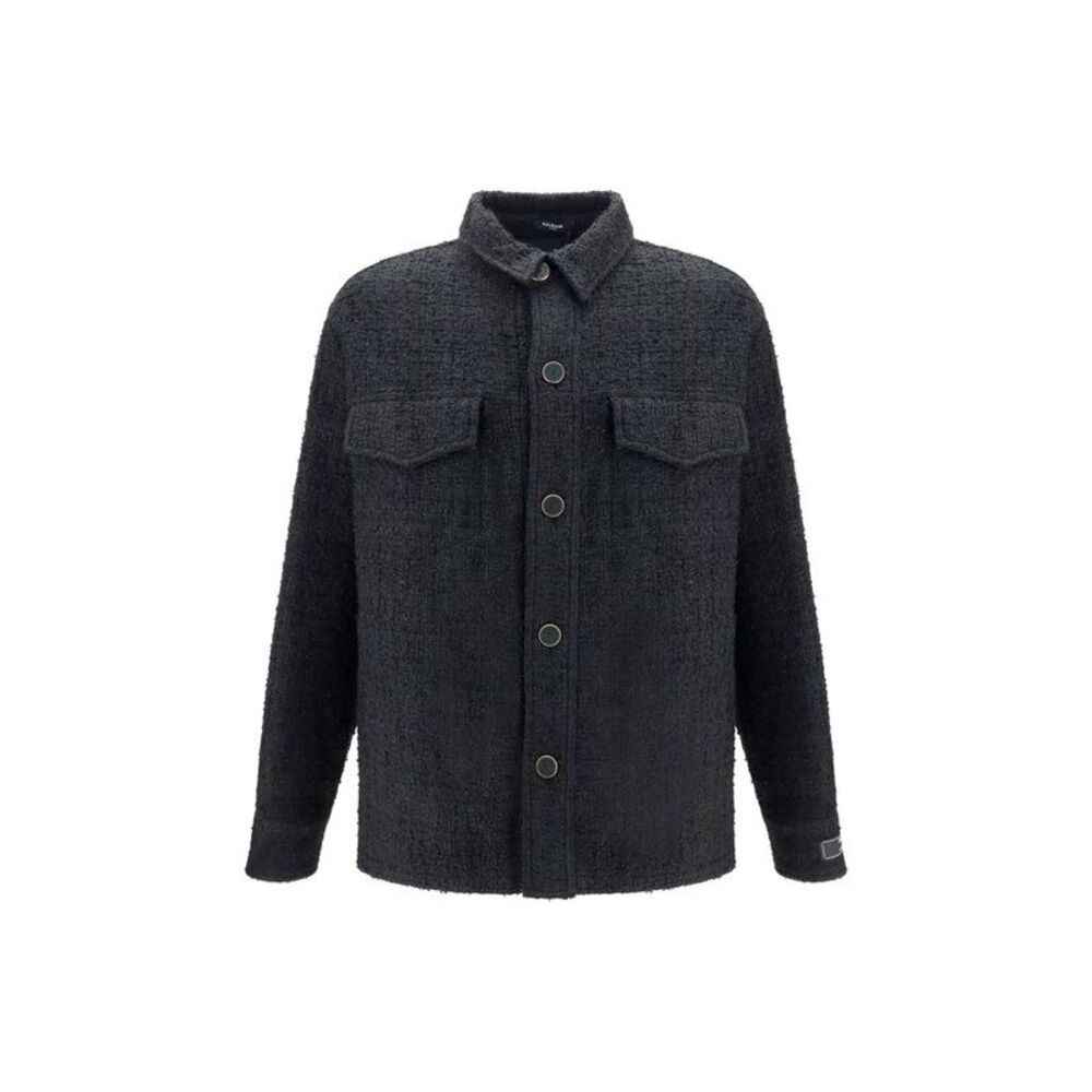Balmain Black Cotton Shell Men's Jacket